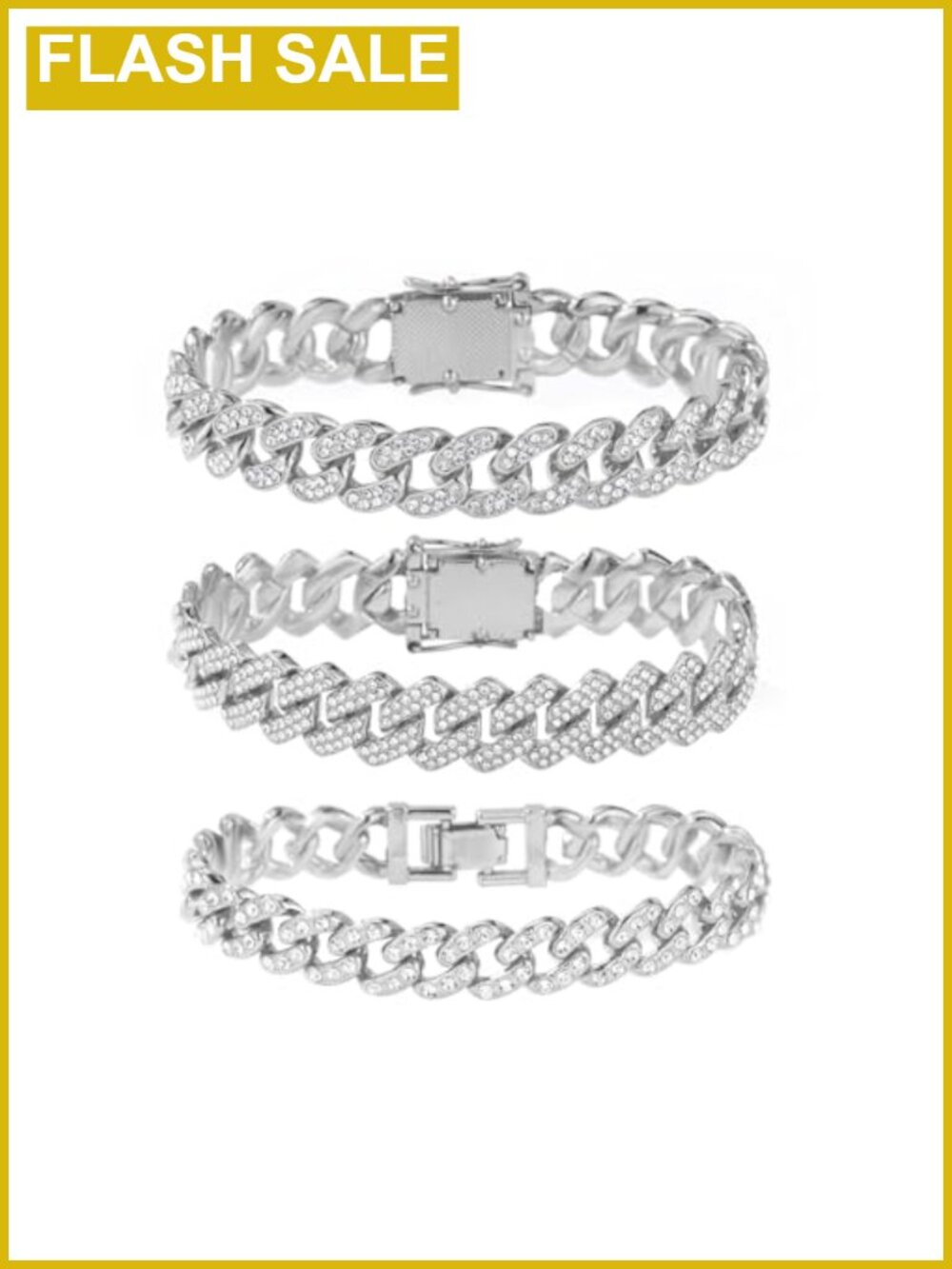 Cuban Link Anklet Set 14K Gold Plated Layered Adjustable Chain